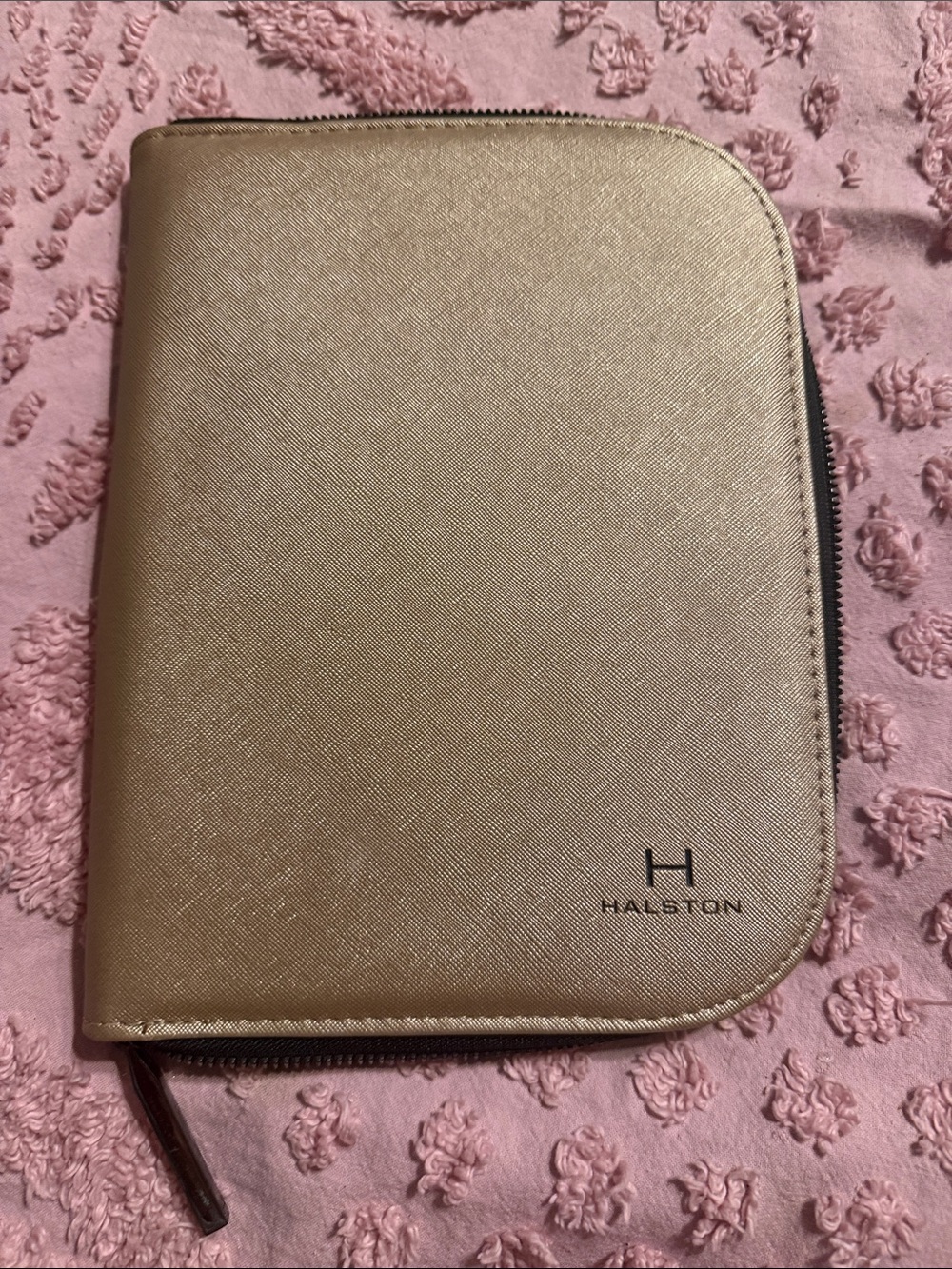 H by Halston Metallic Gold Travel Jewelry Case